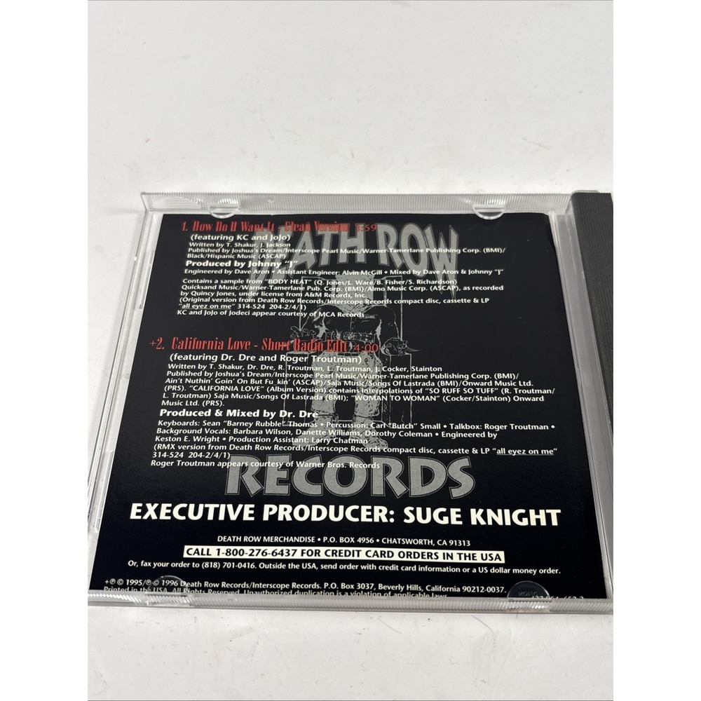 How Do U Want It by 2Pac CD1996 Death Row Records Suge Knight KC and JoJo - Picture 5 of 10